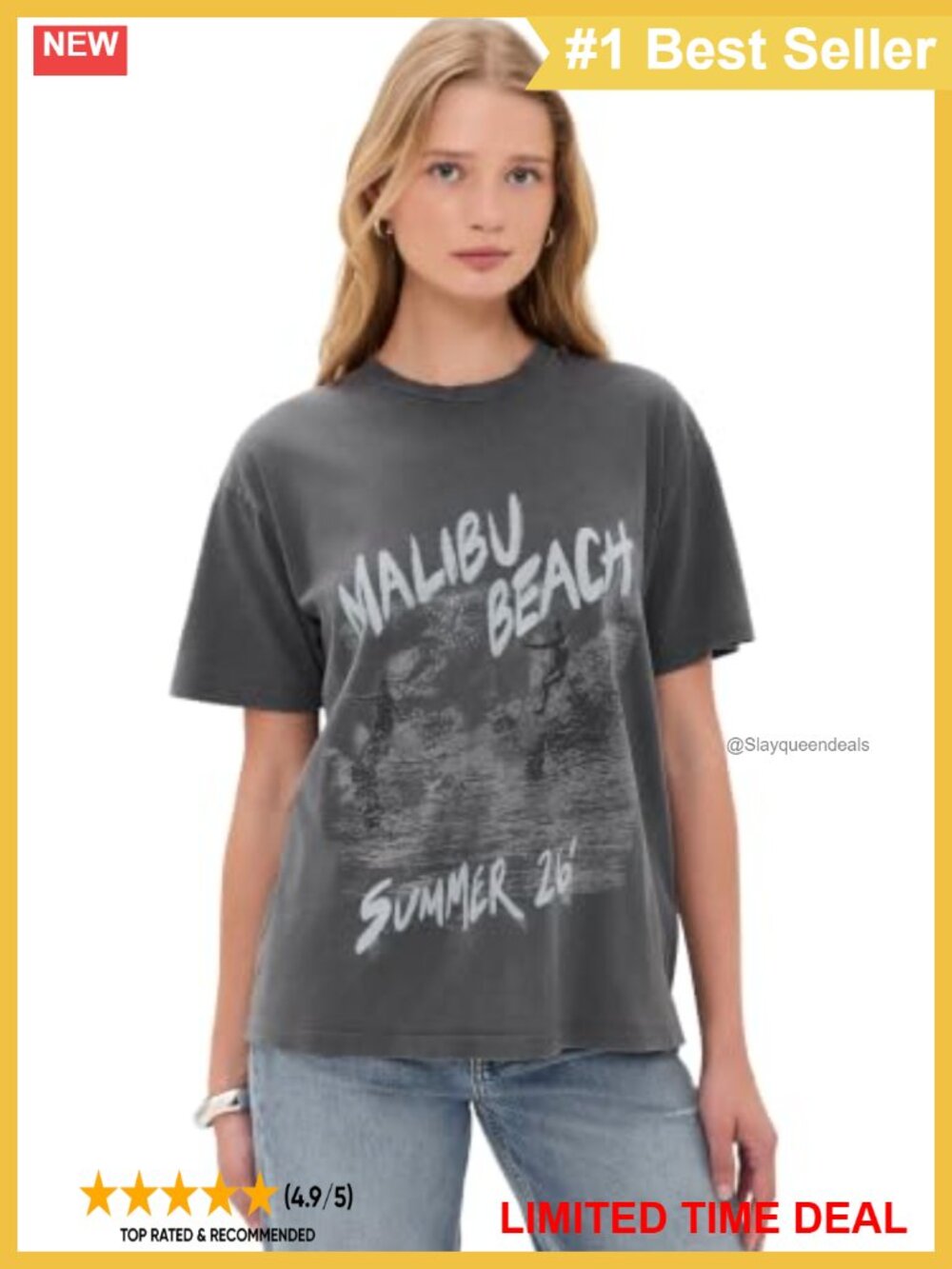 Women's Cade Surfer Tee Lightweight Stretch Jersey Relaxed Fit Crew Neck